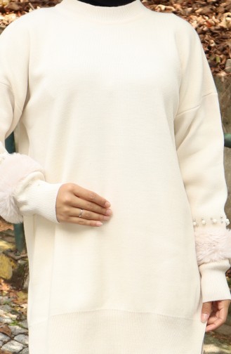 Knitwear Raglan Sleeve Tunic Trousers Two Piece Set 1054-01 Beige 1054-01