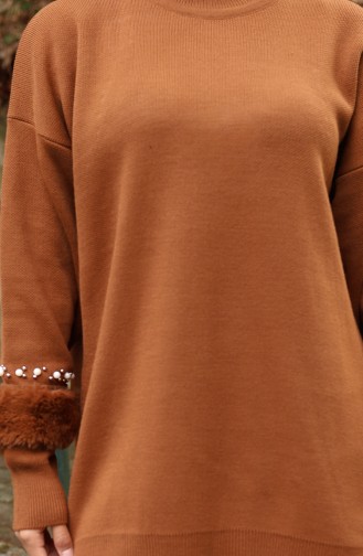 Knitwear Raglan Sleeve Tunic Trousers Two Piece Set 1054-03 Tan 1054-03