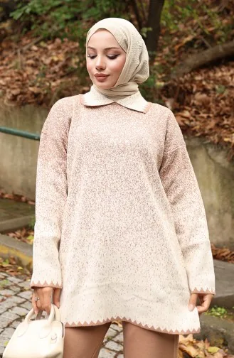 Triko Tunik Pantolon İkili Takım 1123-01 Sütlü kahve