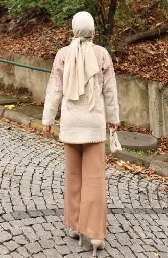 Triko Tunik Pantolon İkili Takım 1123-01 Sütlü kahve