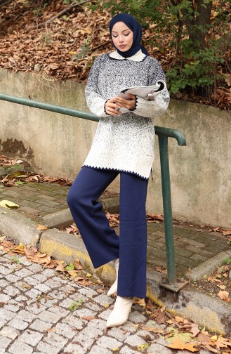 Triko Tunik Pantolon İkili Takım 1123-02 Lacivert