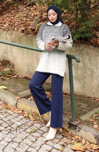 Triko Tunik Pantolon İkili Takım 1123-02 Lacivert