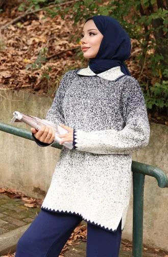 Triko Tunik Pantolon İkili Takım 1123-02 Lacivert