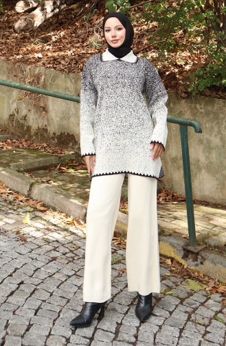 Triko Tunik Pantolon İkili Takım 1123-07 Siyah