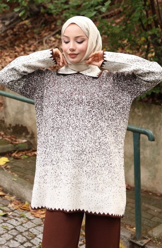 Triko Tunik Pantolon İkili Takım 1123-08 Kahverengi