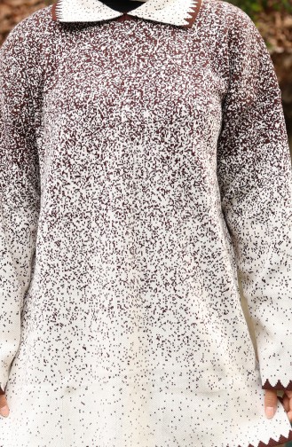 Triko Tunik Pantolon İkili Takım 1123-08 Kahverengi
