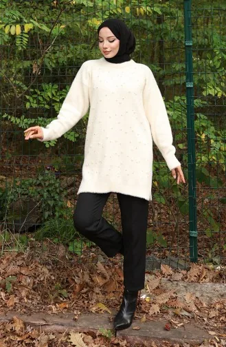 Knitwear Pearl Detailed Tunic 3009-01 Beige 3009-01