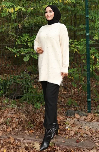 Knitwear Pearl Detailed Tunic 3009-01 Beige 3009-01