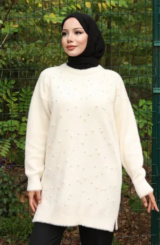 Knitwear Pearl Detailed Tunic 3009-01 Beige 3009-01