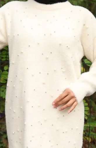 Knitwear Pearl Detailed Tunic 3009-01 Beige 3009-01