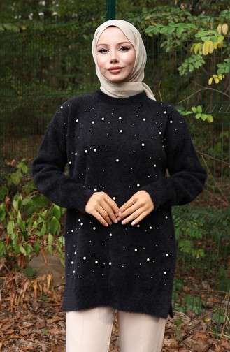 Gebreide Parelmoeren Tuniek 3009-02 Zwart 3009-02