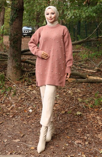 Gebreide Parelmoeren Tuniek 3009-05 Dusty Rose 3009-05