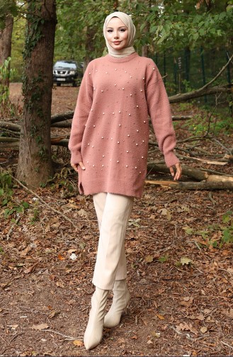 Gebreide Parelmoeren Tuniek 3009-05 Dusty Rose 3009-05
