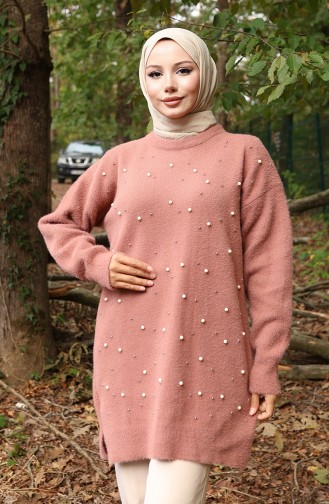 Gebreide Parelmoeren Tuniek 3009-05 Dusty Rose 3009-05