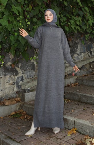 Knitted Turtleneck Dress 0511-02 Gray 0511-02