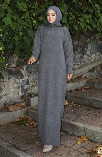 Knitted Turtleneck Dress 0511-02 Gray 0511-02