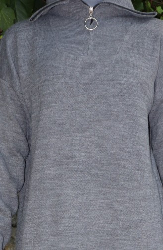 Knitted Turtleneck Dress 0511-02 Gray 0511-02
