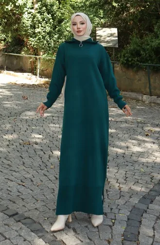 فستان محبوك بياقة مدورة 0511-03 بترولي 0511-03