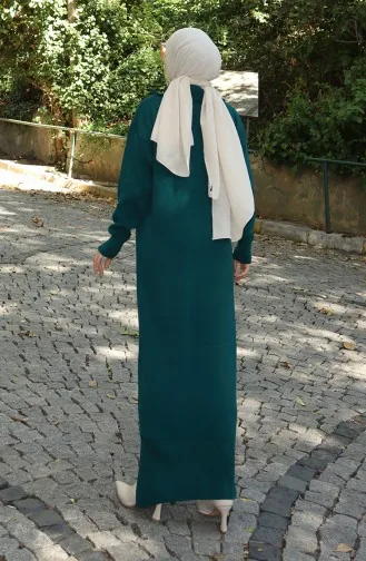 فستان محبوك بياقة مدورة 0511-03 بترولي 0511-03