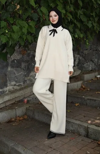 Strickmode Tunika Hose Zweiteiler Set 1064-03 Beige 1064-03