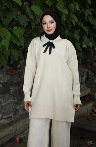 Strickmode Tunika Hose Zweiteiler Set 1064-03 Beige 1064-03