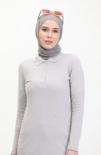 تونيك بولو بياقة مفتوحة 5037-01 رمادي 5037-01