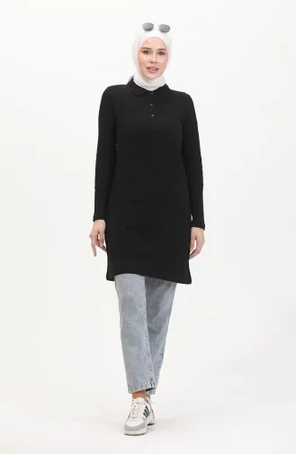 تونيك بولو بياقة مفتوحة 5037-02 أسود 5037-02