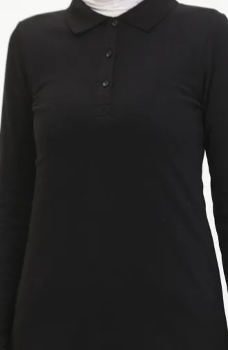 تونيك بولو بياقة مفتوحة 5037-02 أسود 5037-02