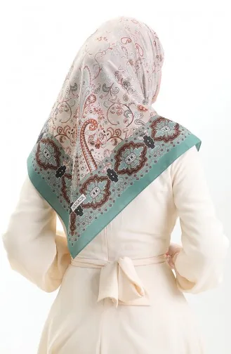 Karaca Desenli Cupra Eşarp 82015-04 Yeşil Kahverengi