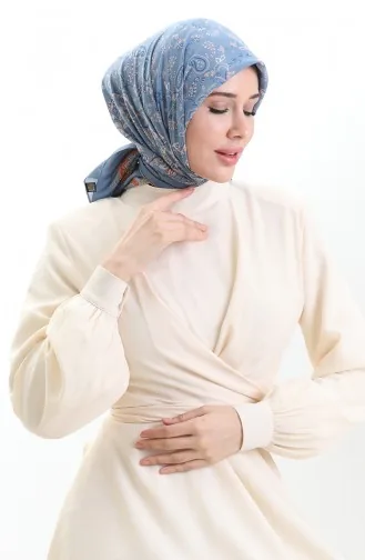 وشاح كاراكا كوبرا منقوش 82015-05 أزرق قرميدي 82015-05