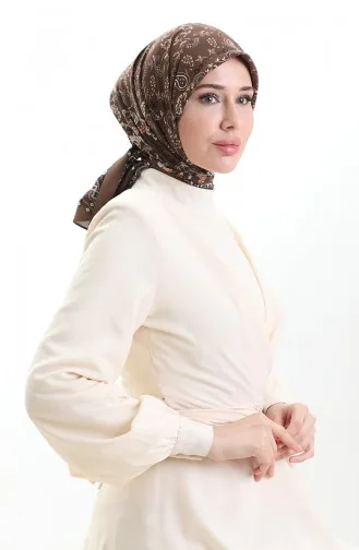 Karaca Patterned Cupra Scarf 82015-07 Brown Black 82015-07