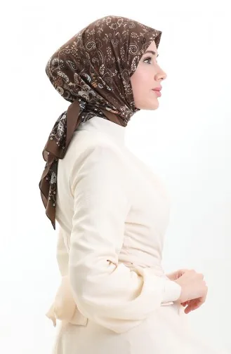Karaca Patterned Cupra Scarf 82015-07 Brown Black 82015-07