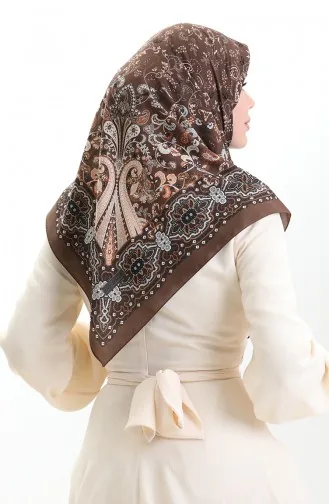 Karaca Patterned Cupra Scarf 82015-07 Brown Black 82015-07