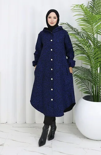 Kasjmier Jas Met Luipaardmotief En Capuchon 0187-03 Saks Zwart 0187-03