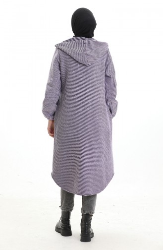Hooded Buttoned Cashmere Coat 0201-01 Lilac 0201-01