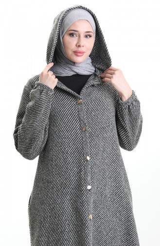 Hooded Buttoned Cashmere Coat 0201-03 Khaki 0201-03