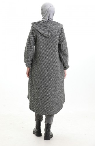 Hooded Buttoned Cashmere Coat 0201-03 Khaki 0201-03