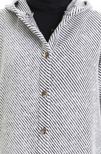 Hooded Buttoned Cashmere Coat 0201-04 White 0201-04