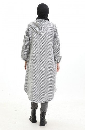 Hooded Buttoned Cashmere Coat 0201-04 White 0201-04