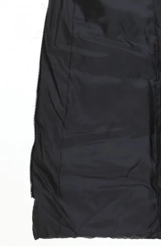 Hooded Zippered Puffer Jacket 0203-01 Black 0203-01