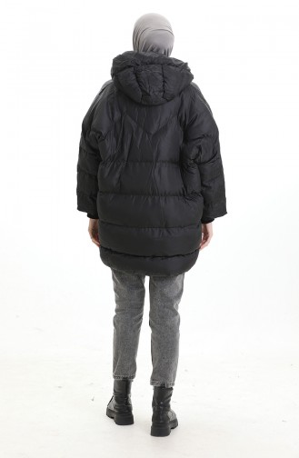 Doudoune Zippée à Capuche 0204-01 Noir 0204-01