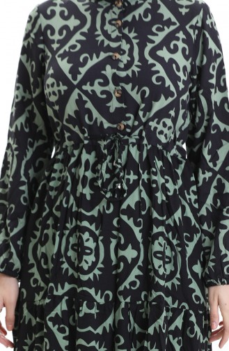 Viscose Fabric Tied Waist Dress 7134-01 Almond Green 7134-01