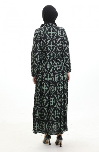 Viscose Fabric Tied Waist Dress 7134-01 Almond Green 7134-01