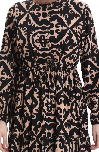 Viscose Fabric Tied Waist Dress 7134-02 Mink 7134-02