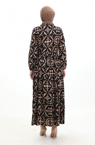 Viscose Fabric Tied Waist Dress 7134-02 Mink 7134-02