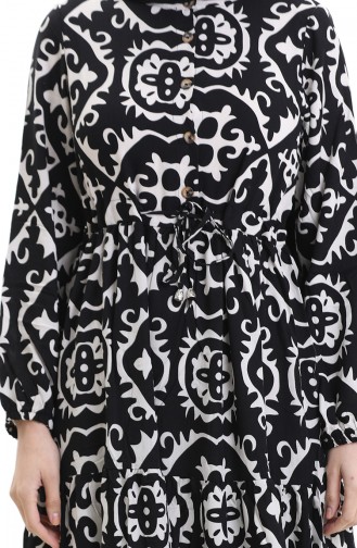 Viscose Fabric Tied Waist Dress 7134-03 Black 7134-03