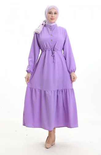 Halfgeknoopte Jurk Met Strik In De Taille 0182-08 Lila 0182-08
