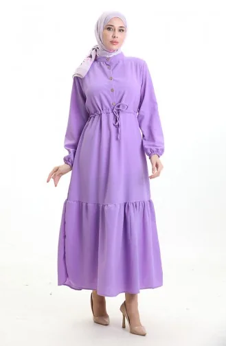 Halfgeknoopte Jurk Met Strik In De Taille 0182-08 Lila 0182-08