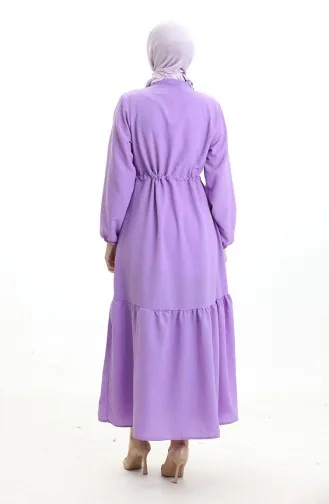 Halfgeknoopte Jurk Met Strik In De Taille 0182-08 Lila 0182-08