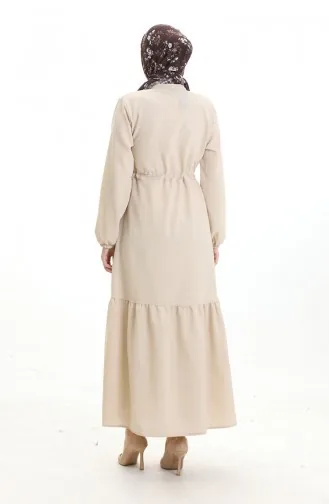 Halfgeknoopte Jurk Met Strik In De Taille 0182-10 Beige 0182-10